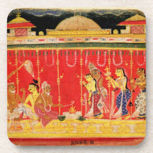 Dessous-de-verre Le mariage des parents de Krishna, d'une