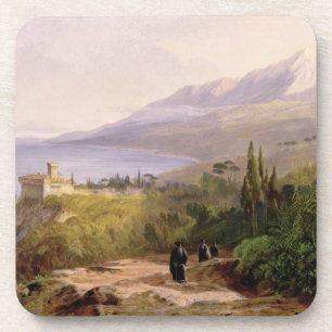 Dessous-de-verre Le mont Athos et le monastère de Stavroniketes, 1