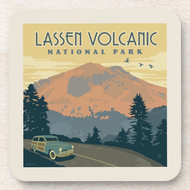 Dessous-de-verre Le Parc national volcanique de Lassen | Voyage rou (Devant)