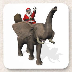 Dessous-de-verre Le Père Noël Se Rend Sur Elephant