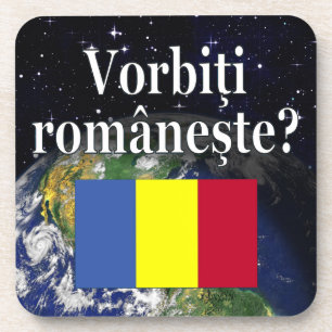 Dessous-de-verre Le Romanian Do You Speak ? Flag & Earth