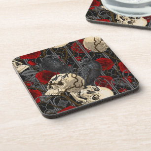 Dessous-de-verre Le secret de Raven. Illustration gothique sombre e