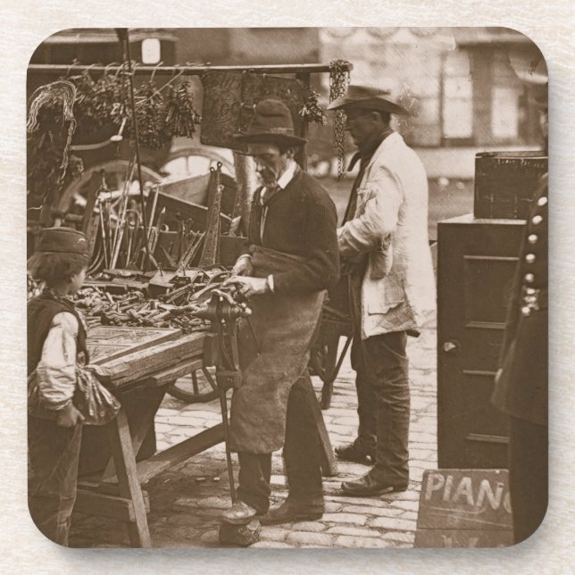 Dessous-de-verre Le serrurier de rue, de la 'vie dans la rue dans (Devant)