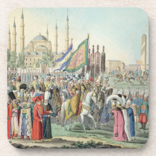 Dessous-de-verre Le sultan turc passant en revue ses Janissaries