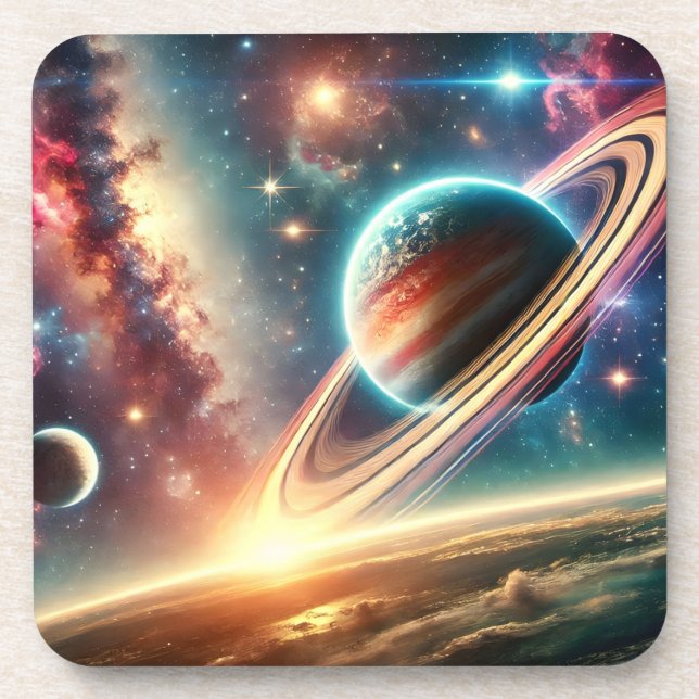 Dessous-de-verre Le thème de l'univers de l'espace boivent des sous (Devant)