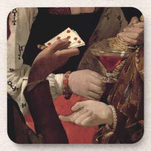 Dessous-de-verre Le tricheur avec l'as des diamants, détail de