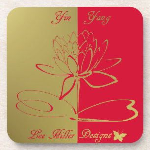 Dessous-de-verre Lee Hiller Conçoit Logo Accents Gold Red