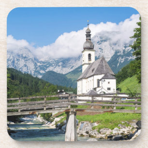 Dessous-de-verre L'église paroissiale de Ramsau en Bavière, Allemag