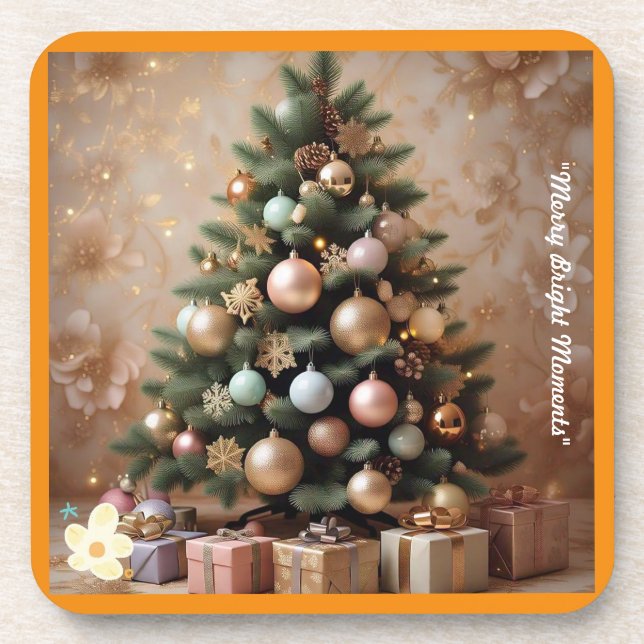 Dessous-de-verre "L'élégance des arbres de Noël" (Devant)