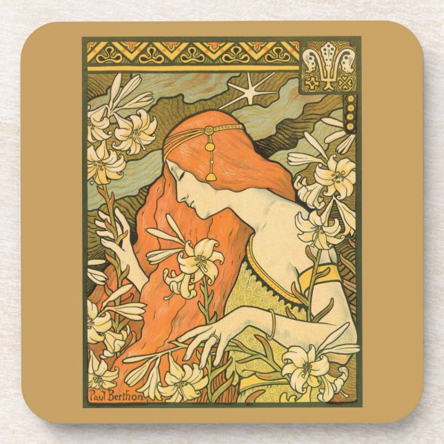 Dessous-de-verre L'Ermitage Française Nouveau Femme dans le champ d (Devant)
