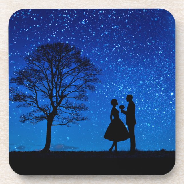 Dessous-de-verre Les amoureux en pleine lune (Devant)