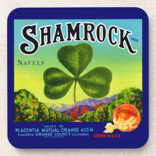 Dessous-de-verre Les années 1930 étiquette Shamrock Navel Oranges