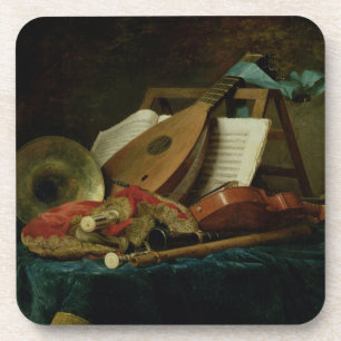 Dessous-de-verre Les attributs de la musique, 1770 (huile sur la