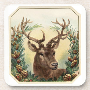 Dessous-de-verre Les cerfs communs de vacances de Noël opposent des