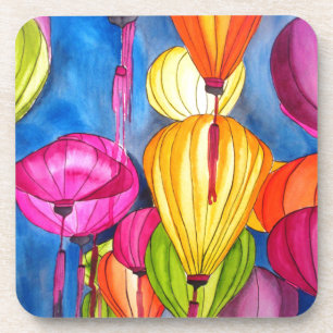 Dessous-de-verre Les fines aquarelles des lanternes chinoises
