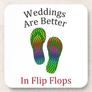 Dessous-de-verre Les mariages Vont Mieux En Flip Flops Beach Weddin