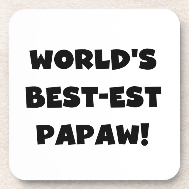 Dessous-de-verre Les meilleurs cadeaux Papaw du monde de Black Text (Devant)
