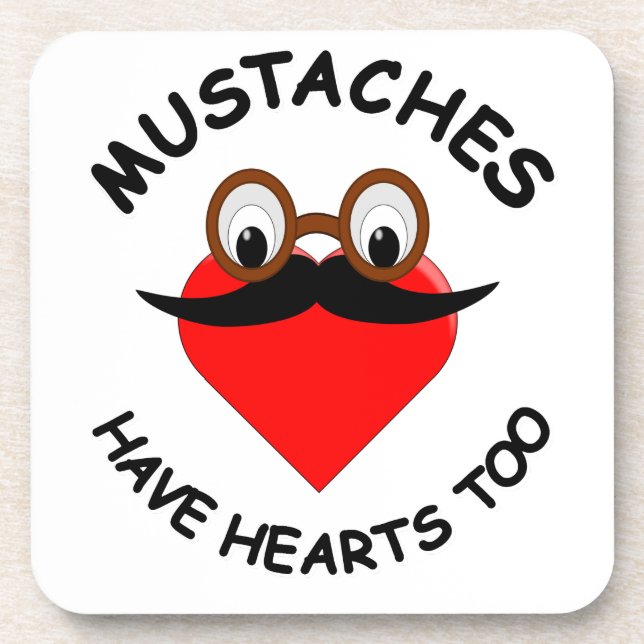 Dessous-de-verre Les moustaches ont aussi des coeurs (Devant)