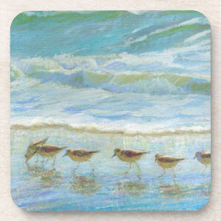 Dessous-de-verre Les oiseaux de rivage, une journée à la plage