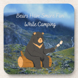 Dessous-de-verre Les ours s'amusent plus en Camping sur un