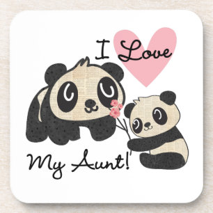 Dessous-de-verre Les pandas I aiment ma tante