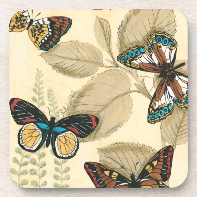 Dessous-de-verre Les papillons qui dorment sur les Feuilles (Devant)