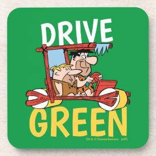 Dessous-de-verre Les Pierrafeu   Fred & Barney - Drive Green