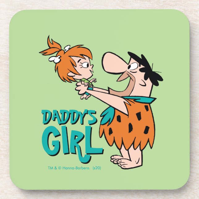 Dessous-de-verre Les Pierrafeu | Fred & Pebbles - La fille de papa (Devant)