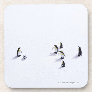 Dessous-de-verre Les pingouins jouant au football