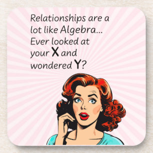 Dessous-de-verre Les relations sont comme Algebra Funny Quip