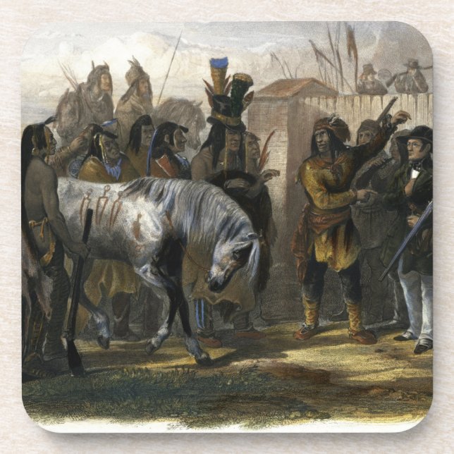 Dessous-de-verre Les voyageurs presque rencontrant des Indiens de (Devant)