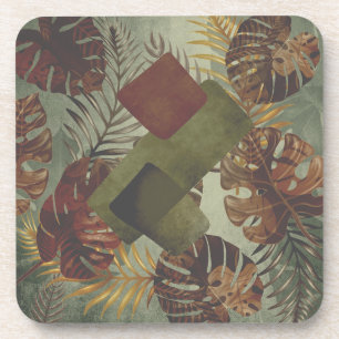 Dessous-de-verre L'été 70's rétro tropical monstère feuille de palm