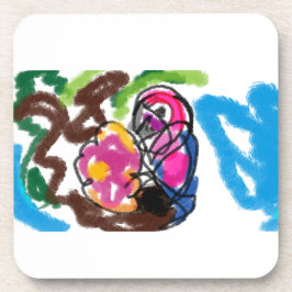 Dessous-de-verre L'été du perroquet