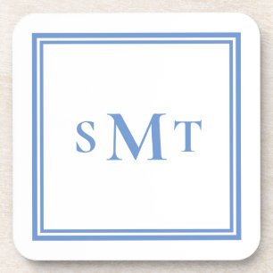 Dessous-de-verre LETTRE BLEUE ET BLANCHE TROIS LETTRE MONogramme