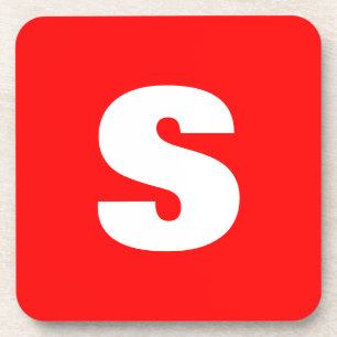 Dessous-de-verre Lettre initiale Monogramme Style moderne Rouge Bla