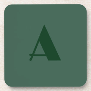 Dessous-de-verre LETTRE INITIALE MONOGRAPHIQUE Personnalisée Vert c