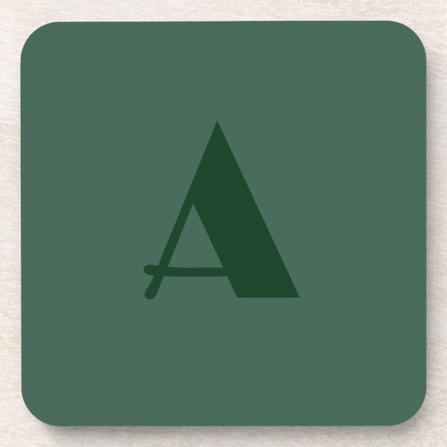 Dessous-de-verre LETTRE INITIALE MONOGRAPHIQUE Personnalisée Vert c (Devant)