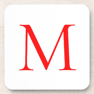 Dessous-de-verre Lettre initiale rouge blanc monogrammed profession