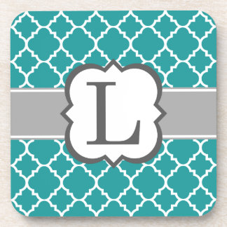 Dessous-de-verre LETTRE MONOGRAPHIQUE BLEUE Turquoise L QUATREFIL