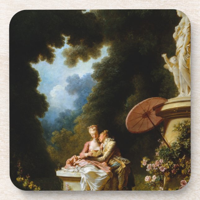 Dessous-de-verre Lettres d'amour par Jean Honore Fragonard (Devant)