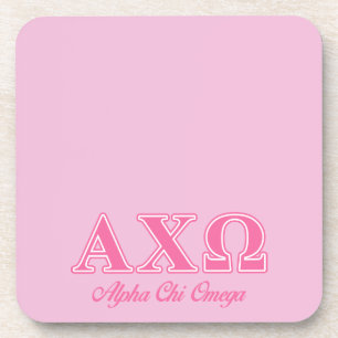 Dessous-de-verre Lettres roses Alpha Chi Omega