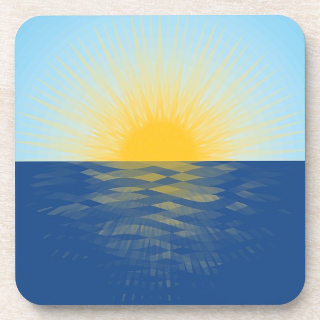 Dessous-de-verre Lever de soleil sur l'océan Nouveaux débuts (Devant)