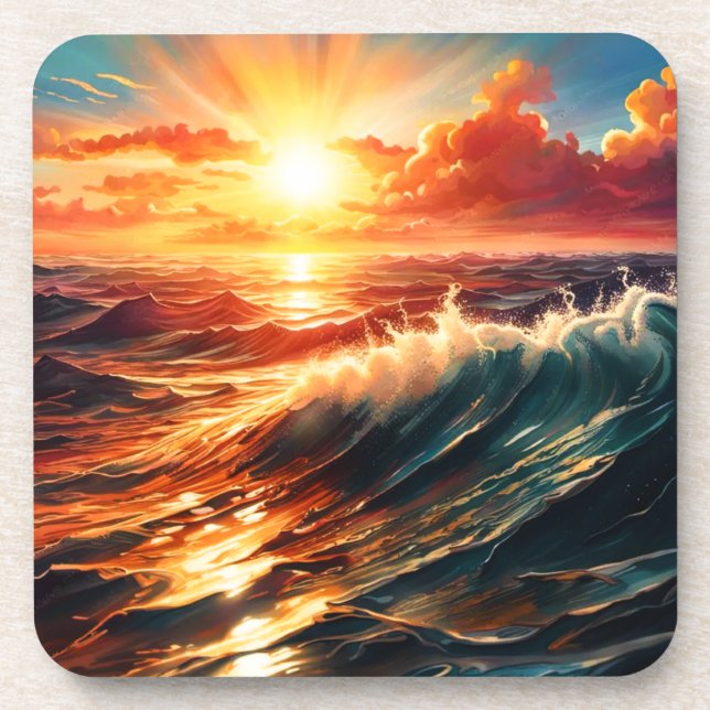 Dessous-de-verre Lever de soleil tropical (Devant)