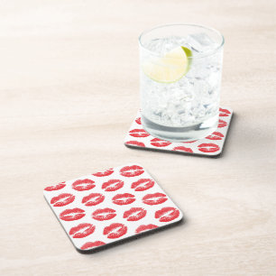 Dessous-de-verre Lèvres Rouges, Motif De Lèvres, Rouge Lèvres, Bais