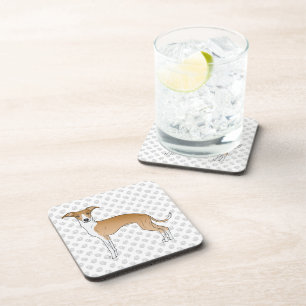 Dessous-de-verre Lévrier Italien Fauve Et Blanc Avec Des Pattes