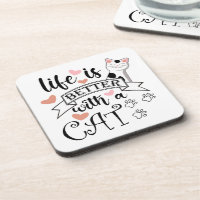Life is Better With a Cat quote slogan