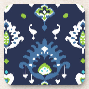 Dessous-de-verre L'ikat tribal foncé frais de bleu marine et de