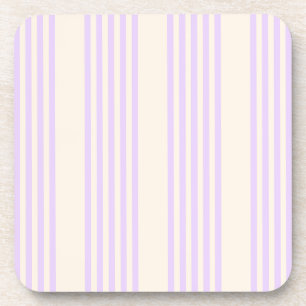 Dessous-de-verre Lilac violet et beige cinq bandes motif