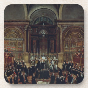 Dessous-de-verre L'investiture d'un monarque dans San Lorenzo