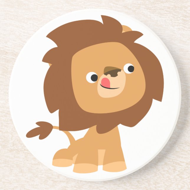 Dessous de verre Lion Cartoon Cute Greedy (Devant)